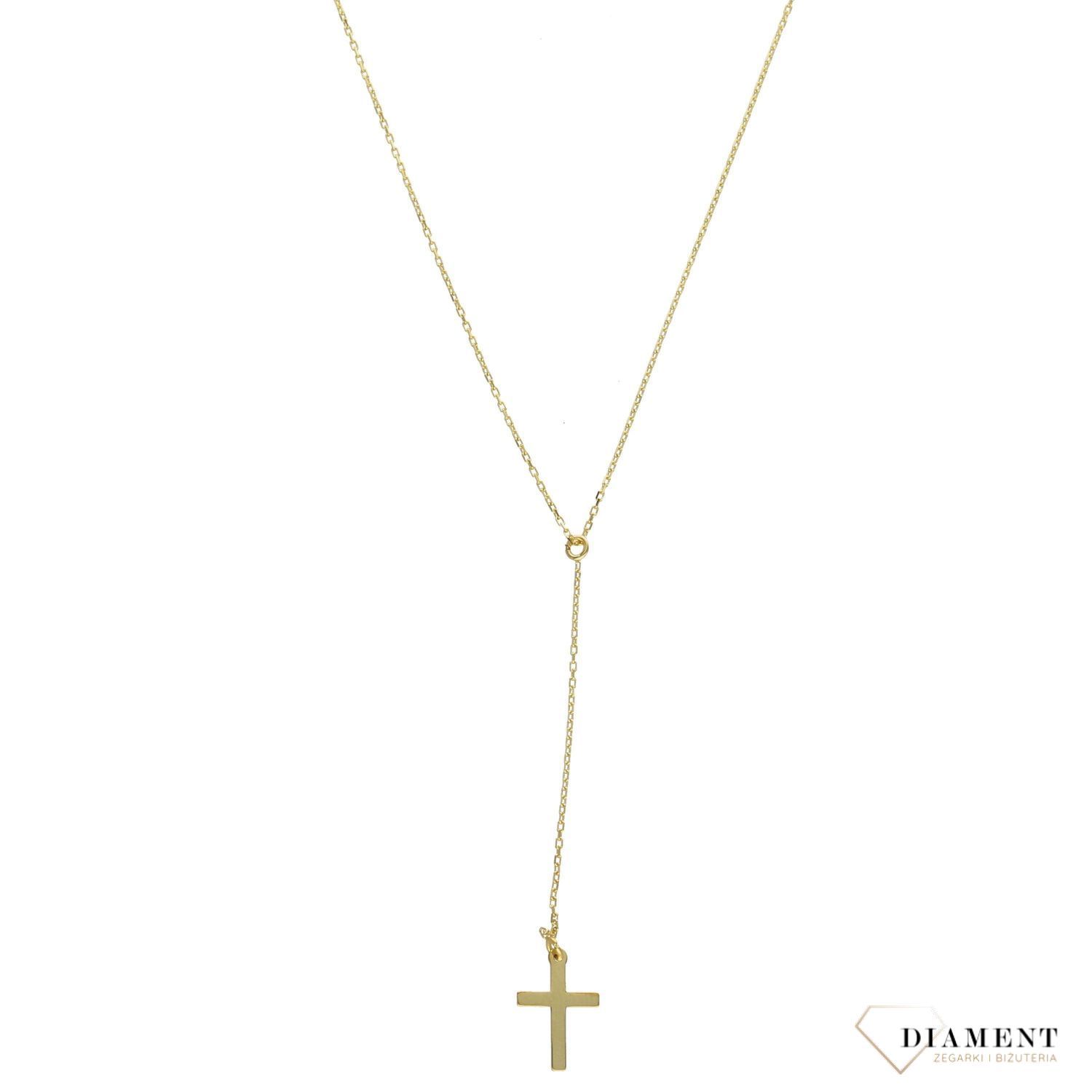 Złoty naszyjnik celebrytka 333 'krawatka z krzyżykiem'.jpg